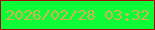 文字の大きさ：2、枠の色：a80709、背景の色：0dfc38、文字の色：d7ae53 無料ブログパーツのブログ時計