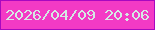 文字の大きさ：2、枠の色：a808c0、背景の色：f33ac5、文字の色：d5e8e4 無料ブログパーツのブログ時計