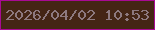 文字の大きさ：1、枠の色：a80a94、背景の色：442515、文字の色：8d797f 無料ブログパーツのブログ時計