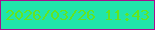 文字の大きさ：5、枠の色：a80d8e、背景の色：21e5aa、文字の色：62e520 無料ブログパーツのブログ時計