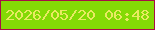 文字の大きさ：2、枠の色：a80e46、背景の色：84da05、文字の色：e9ea62 無料ブログパーツのブログ時計