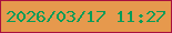 文字の大きさ：1、枠の色：a80f3f、背景の色：e6994d、文字の色：069c58 無料ブログパーツのブログ時計