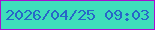 文字の大きさ：2、枠の色：a80fcf、背景の色：3fdebb、文字の色：2767c8 無料ブログパーツのブログ時計