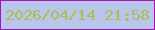 文字の大きさ：4、枠の色：a812b6、背景の色：b9c6e9、文字の色：aabe56 無料ブログパーツのブログ時計