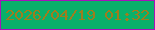 文字の大きさ：2、枠の色：a813ba、背景の色：0ab06a、文字の色：a07c1d 無料ブログパーツのブログ時計