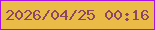 文字の大きさ：2、枠の色：a813e1、背景の色：ebbb48、文字の色：8c4766 無料ブログパーツのブログ時計