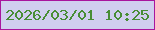 文字の大きさ：2、枠の色：a8159e、背景の色：d0ceef、文字の色：488d35 無料ブログパーツのブログ時計