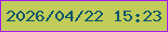 文字の大きさ：3、枠の色：a817f6、背景の色：c1cc59、文字の色：08556b 無料ブログパーツのブログ時計