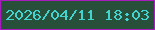 文字の大きさ：4、枠の色：a81bbd、背景の色：274f39、文字の色：42d5d0 無料ブログパーツのブログ時計