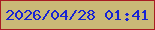 文字の大きさ：3、枠の色：a81c23、背景の色：cab977、文字の色：1823d3 無料ブログパーツのブログ時計