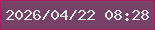 文字の大きさ：1、枠の色：a81c5f、背景の色：784167、文字の色：d7e9de 無料ブログパーツのブログ時計