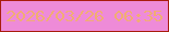 文字の大きさ：1、枠の色：a81d0d、背景の色：ee8bd8、文字の色：f1ad73 無料ブログパーツのブログ時計