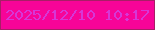 文字の大きさ：2、枠の色：a81e66、背景の色：f70498、文字の色：d637d7 無料ブログパーツのブログ時計