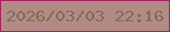文字の大きさ：2、枠の色：a82062、背景の色：b38b85、文字の色：7d6e53 無料ブログパーツのブログ時計