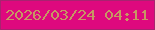 文字の大きさ：4、枠の色：a82370、背景の色：de097e、文字の色：c69863 無料ブログパーツのブログ時計