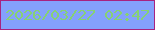 文字の大きさ：4、枠の色：a82380、背景の色：84a1fc、文字の色：87d173 無料ブログパーツのブログ時計