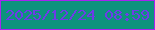 文字の大きさ：5、枠の色：a823f0、背景の色：0e937d、文字の色：6e3be9 無料ブログパーツのブログ時計
