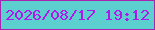 文字の大きさ：3、枠の色：a824b0、背景の色：5bd0ce、文字の色：b019ed 無料ブログパーツのブログ時計