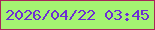 文字の大きさ：3、枠の色：a8265a、背景の色：a4f372、文字の色：6d2ed3 無料ブログパーツのブログ時計