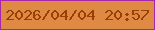 文字の大きさ：2、枠の色：a826ad、背景の色：df8a44、文字の色：9a3e04 無料ブログパーツのブログ時計