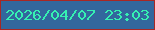 文字の大きさ：2、枠の色：a82724、背景の色：32679d、文字の色：36f0b2 無料ブログパーツのブログ時計