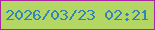 文字の大きさ：4、枠の色：a827a3、背景の色：b3d664、文字の色：3185b7 無料ブログパーツのブログ時計
