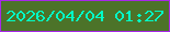 文字の大きさ：3、枠の色：a827e9、背景の色：4c7329、文字の色：00ffc7 無料ブログパーツのブログ時計