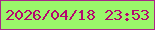 文字の大きさ：4、枠の色：a82889、背景の色：9af66a、文字の色：b5066f 無料ブログパーツのブログ時計