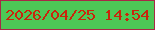 文字の大きさ：2、枠の色：a82946、背景の色：4dc856、文字の色：ca240c 無料ブログパーツのブログ時計