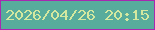文字の大きさ：2、枠の色：a829af、背景の色：57ac9c、文字の色：d4e99f 無料ブログパーツのブログ時計