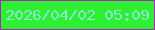 文字の大きさ：1、枠の色：a829b9、背景の色：2fef33、文字の色：87e8d3 無料ブログパーツのブログ時計
