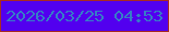 文字の大きさ：4、枠の色：a82b21、背景の色：5200ef、文字の色：367ec6 無料ブログパーツのブログ時計