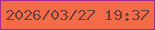 文字の大きさ：1、枠の色：a82b94、背景の色：f36b47、文字の色：6c413f 無料ブログパーツのブログ時計