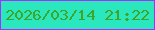 文字の大きさ：3、枠の色：a82bff、背景の色：2be7be、文字の色：3ea528 無料ブログパーツのブログ時計