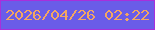 文字の大きさ：2、枠の色：a82fdb、背景の色：6a5ce8、文字の色：f3a662 無料ブログパーツのブログ時計