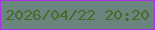 文字の大きさ：2、枠の色：a833e2、背景の色：69857d、文字の色：486b28 無料ブログパーツのブログ時計
