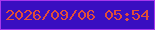 文字の大きさ：2、枠の色：a836ed、背景の色：3a0ec1、文字の色：e04e3a 無料ブログパーツのブログ時計