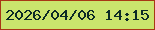 文字の大きさ：3、枠の色：a83715、背景の色：cae46d、文字の色：0c2a26 無料ブログパーツのブログ時計