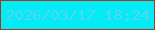 文字の大きさ：3、枠の色：a8381c、背景の色：03ecf6、文字の色：56d5f3 無料ブログパーツのブログ時計