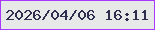 文字の大きさ：5、枠の色：a838fe、背景の色：e7e9e9、文字の色：2e2f4f 無料ブログパーツのブログ時計