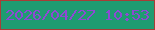 文字の大きさ：1、枠の色：a83d36、背景の色：1f9c71、文字の色：8e49d4 無料ブログパーツのブログ時計