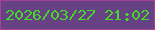 文字の大きさ：3、枠の色：a84191、背景の色：664284、文字の色：45d828 無料ブログパーツのブログ時計