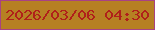 文字の大きさ：1、枠の色：a84284、背景の色：b68023、文字の色：b0201a 無料ブログパーツのブログ時計