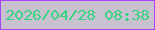文字の大きさ：1、枠の色：a844f8、背景の色：cac1d0、文字の色：38d37e 無料ブログパーツのブログ時計