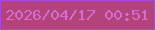 文字の大きさ：5、枠の色：a847e5、背景の色：b4437c、文字の色：d170d0 無料ブログパーツのブログ時計
