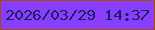 文字の大きさ：3、枠の色：a84b08、背景の色：883ffc、文字の色：1e1c64 無料ブログパーツのブログ時計