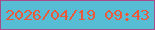 文字の大きさ：5、枠の色：a84c88、背景の色：56bdd5、文字の色：e9593a 無料ブログパーツのブログ時計