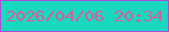 文字の大きさ：5、枠の色：a84ed5、背景の色：18d8bf、文字の色：dd5a99 無料ブログパーツのブログ時計