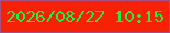文字の大きさ：5、枠の色：a85086、背景の色：f72105、文字の色：20ed46 無料ブログパーツのブログ時計