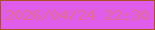文字の大きさ：5、枠の色：a85325、背景の色：df5de9、文字の色：e56d90 無料ブログパーツのブログ時計